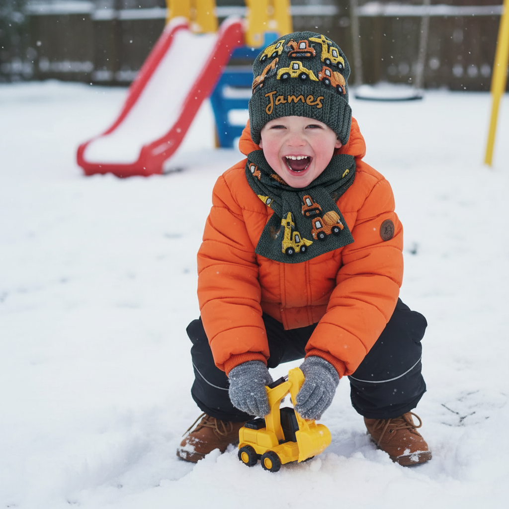 Construction Machines - Personalized Kid Beanie Hat