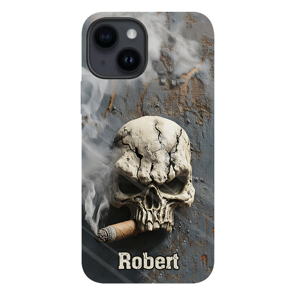 Skull Cigar - Personalized Skull Full Print Phone Case