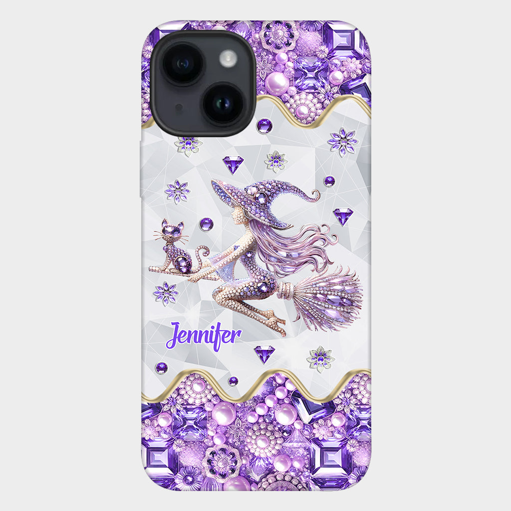 Witch And Broomstick - Personalized Witch Full Print Phone Case