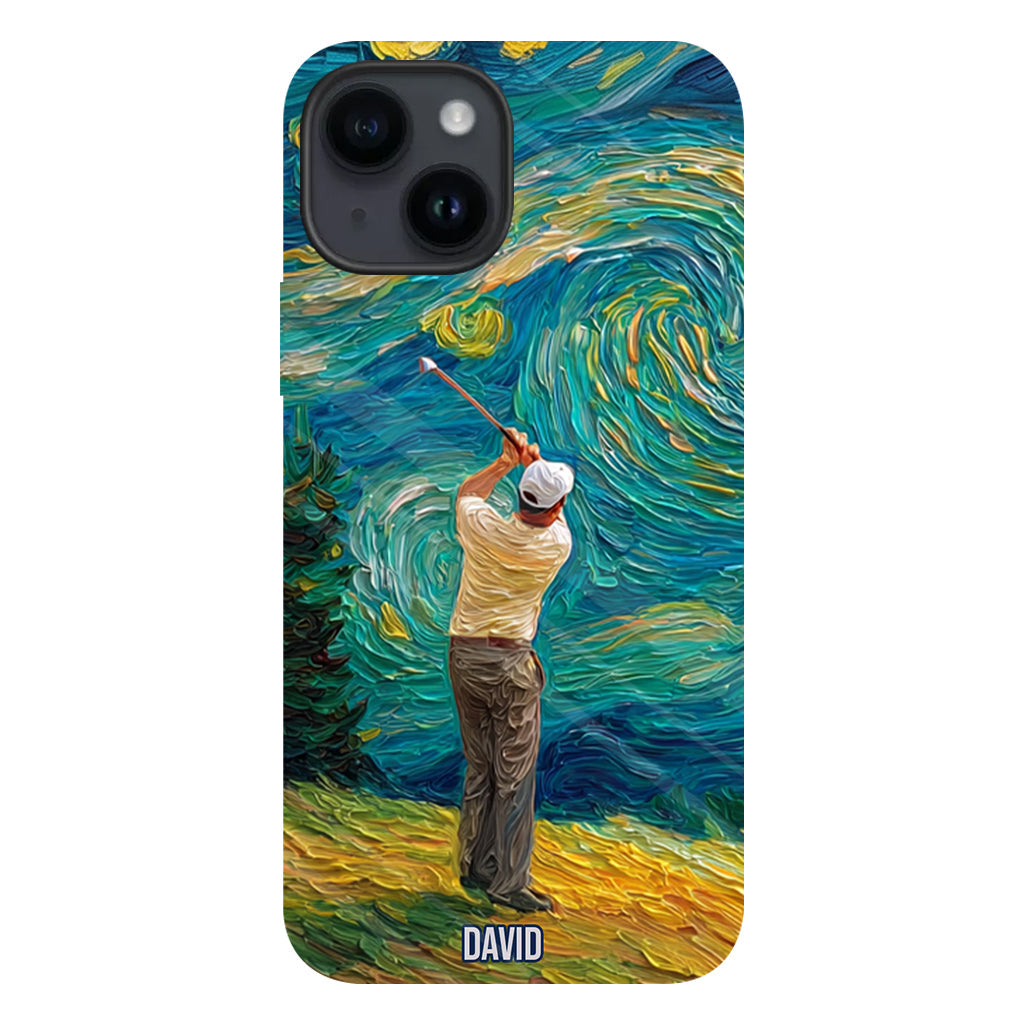 Golfing Under Starry Night - Personalized Golf Full Print Phone Case