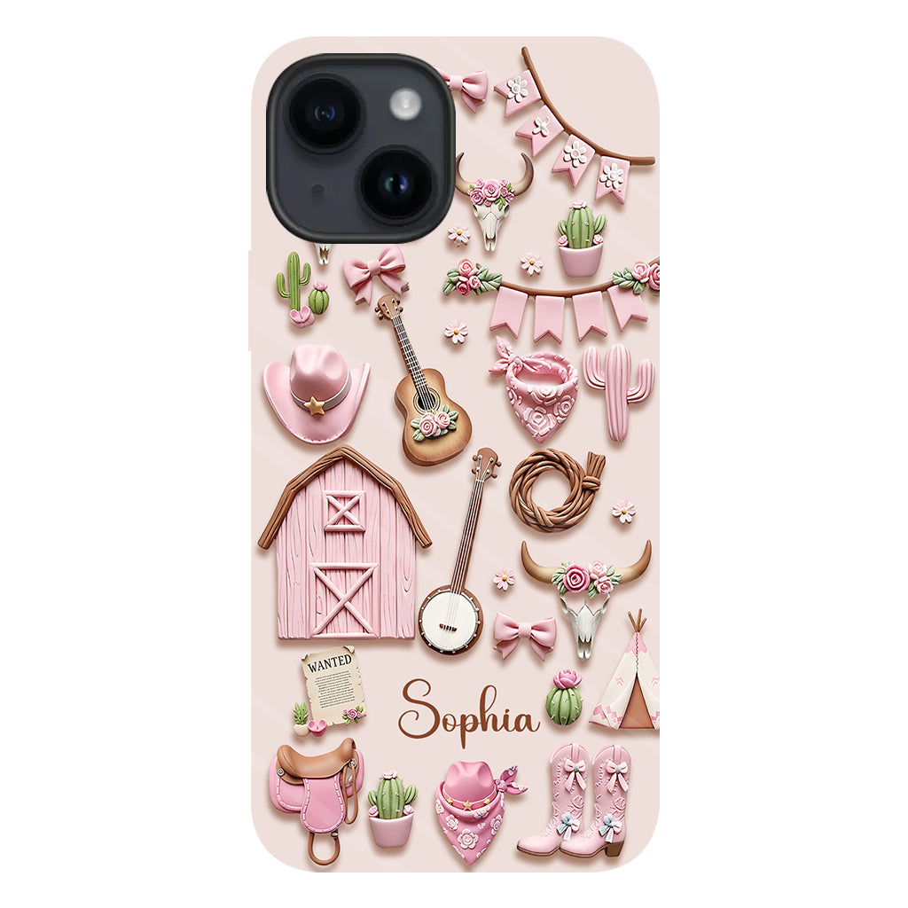 Pink Cowgirl - Personalized Cowgirl Full Print Phone Case
