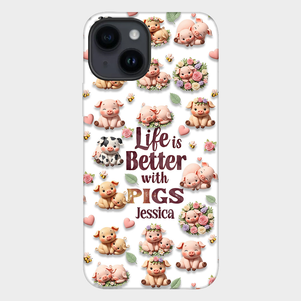 Just A Girl Who Loves Pigs - Personalized Pig Lover Full Print Phone Case