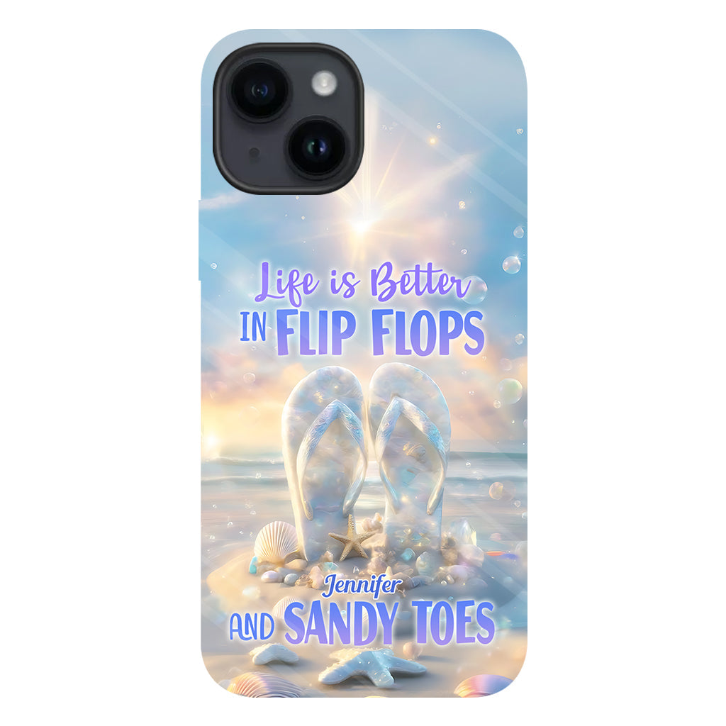 Life Is Better With Flipflops - Personalized Sea Lover Full Print Phone Case