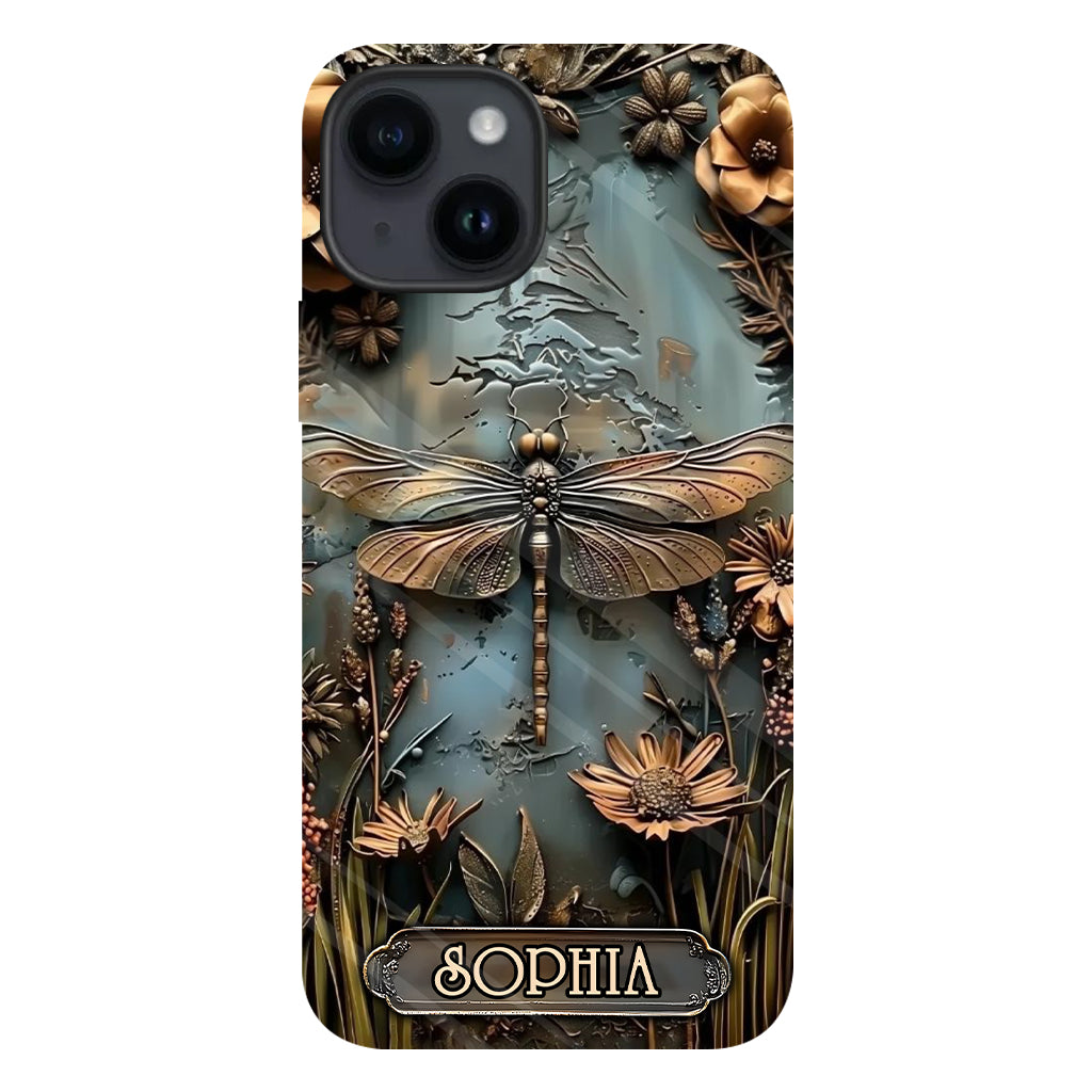 Wunderschöne Libelle, Schmetterling, Kolibri – personalisierte Handyhülle mit Gartenmotiven und Vollbilddruck