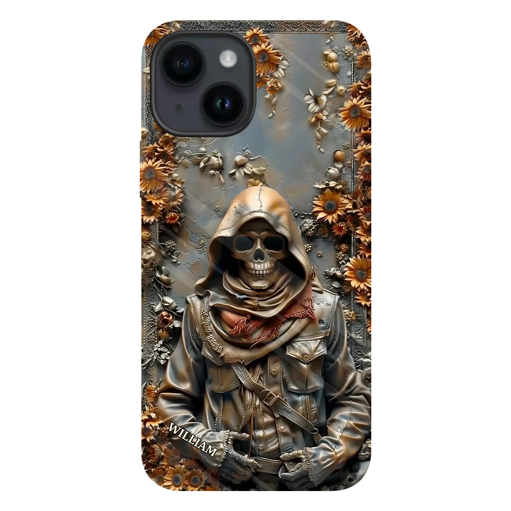 Vintage-Totenkopf – Personalisierte Handyhülle mit Totenkopf-Vollbild