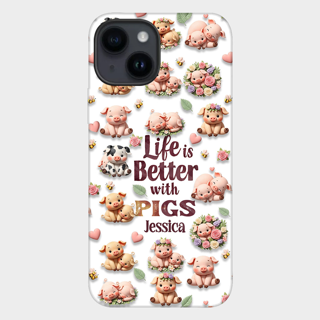 Just A Girl Who Loves Pigs - Personalized Pig Lover Full Print Phone Case