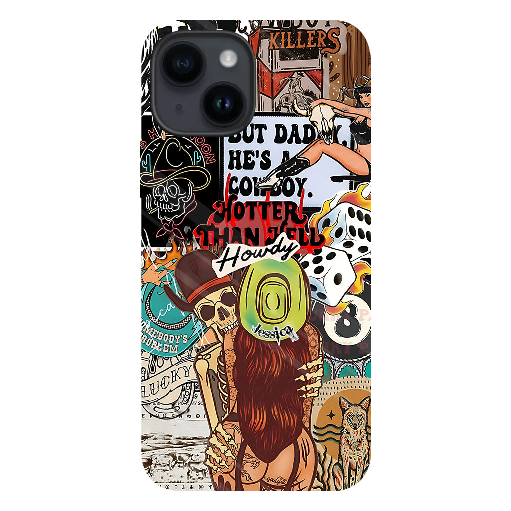 Howdy Cowgirl – Personalisierte Handyhülle mit Cowgirl-Vollbild
