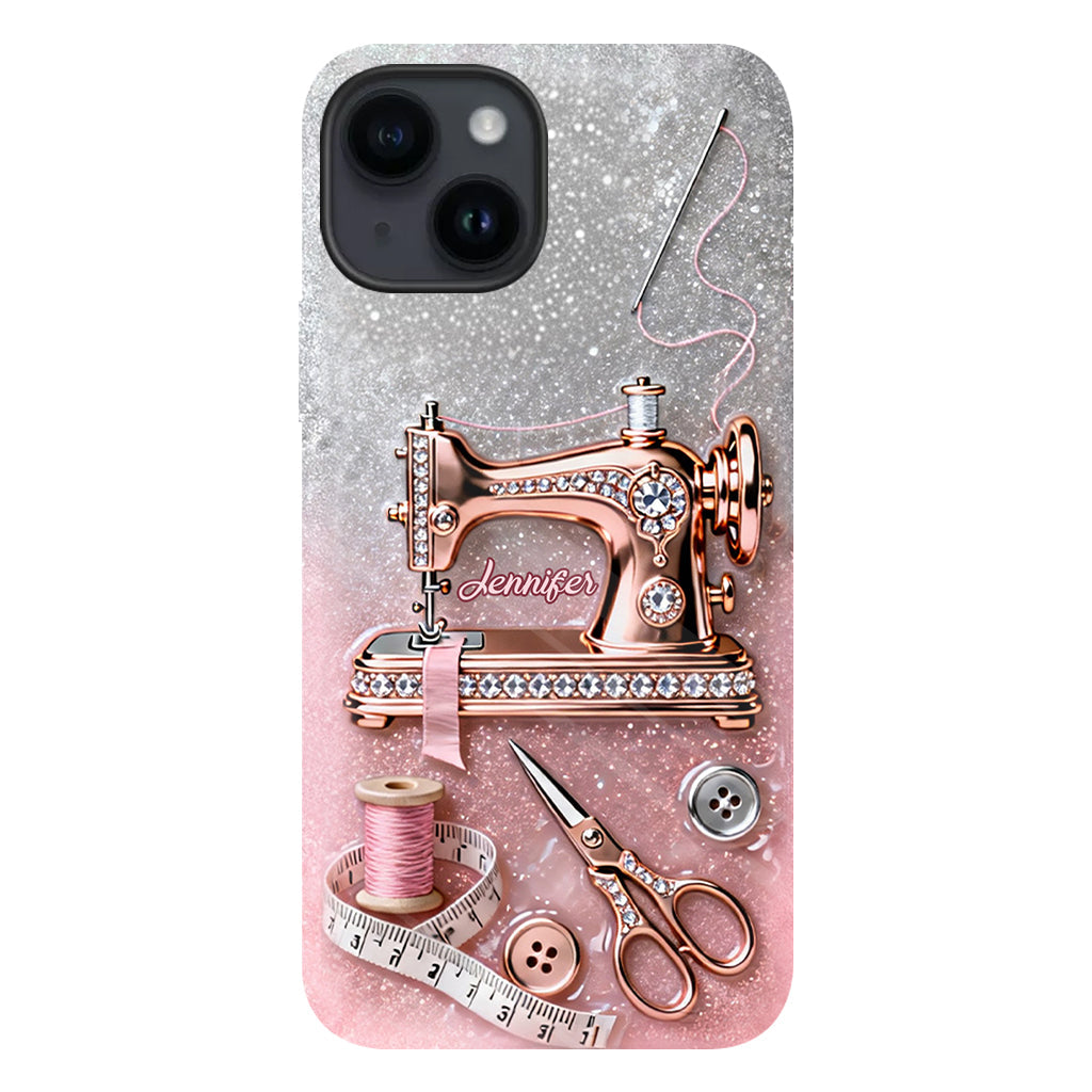 Ich liebe Nähen – Personalisierte Handyhülle mit Nähmotiv