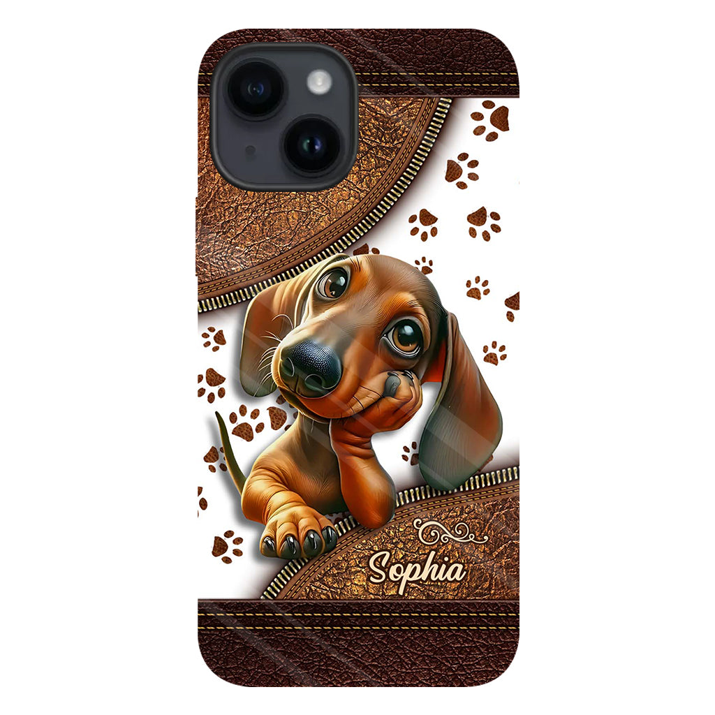 Cute Dachshund - Personalized Dog Full Print Phone Case