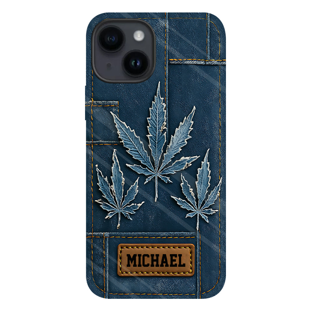 Distressed Denim Marijuanas - Personalized Weed Full Print Phone Case