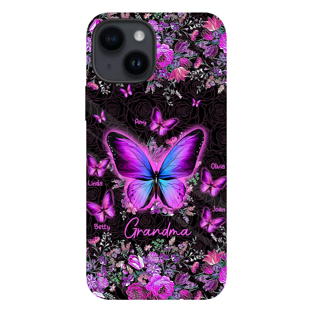 Grandma's Butterflies - Personalized Grandma Full Print Phone Case