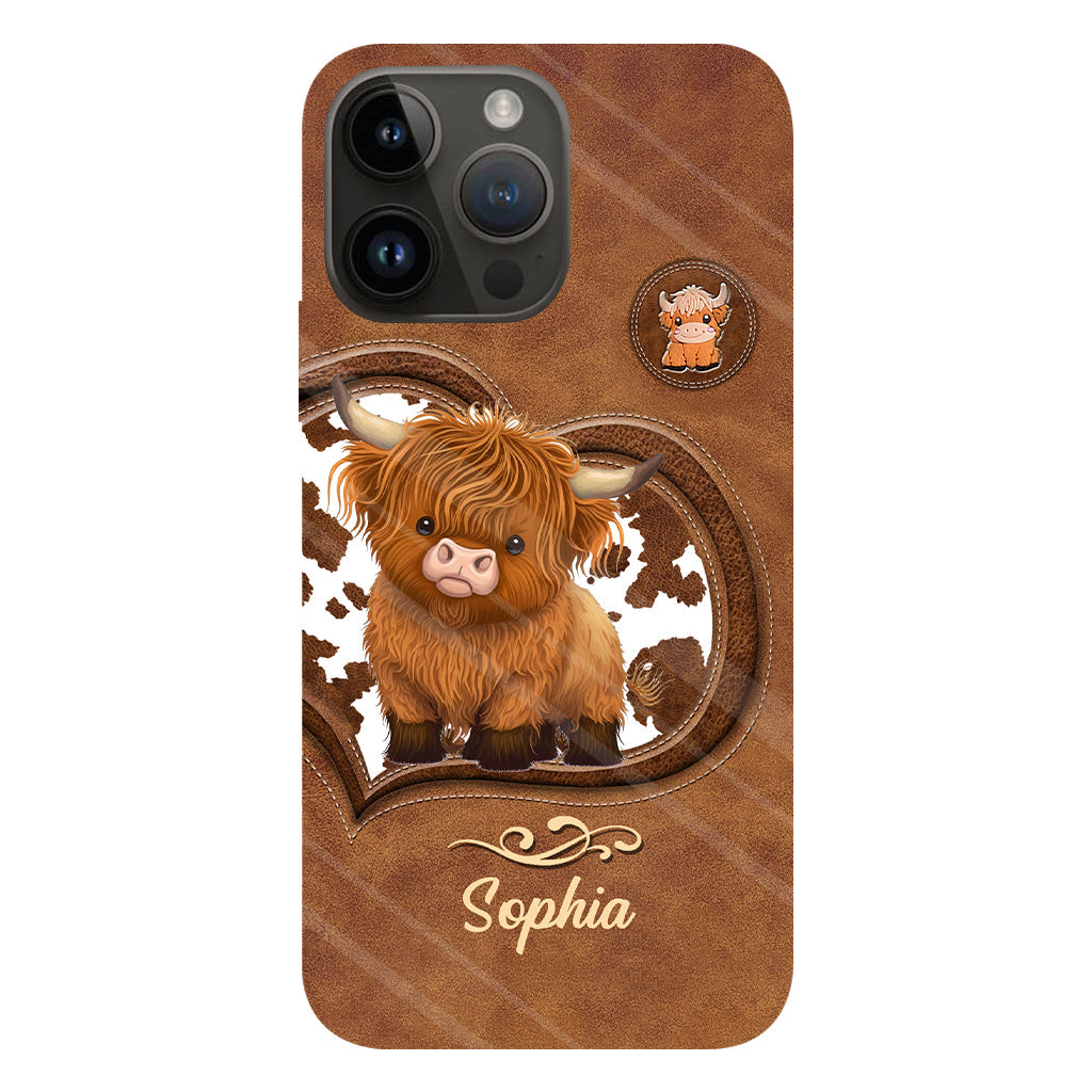 Cute Highland Cow - Personalized Highland Cow Full Print Phone Case