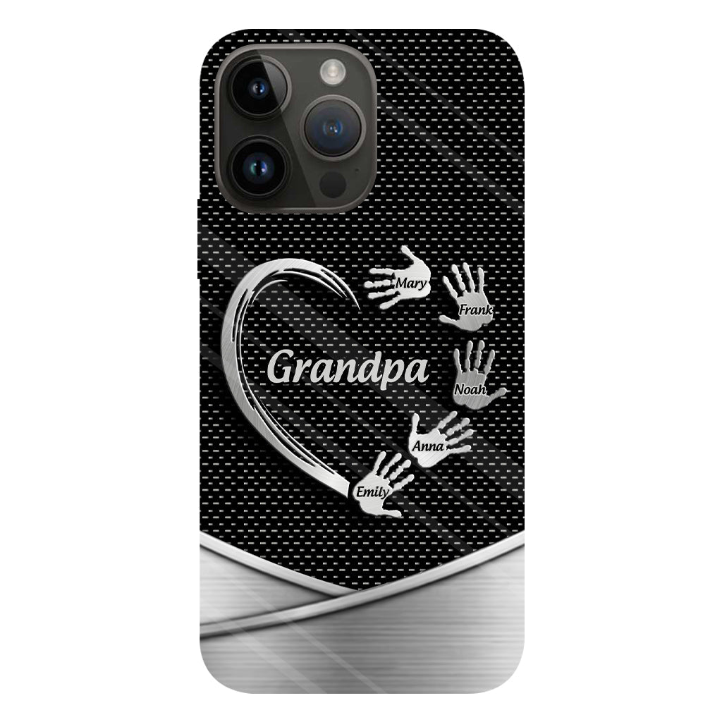 Grandpa Dad Kids Handprints - Personalized Father Full Print Phone Case