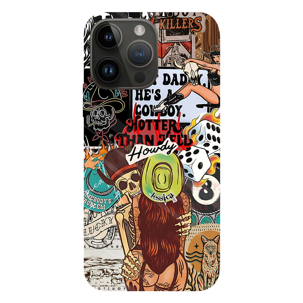 Howdy Cowgirl – Personalisierte Handyhülle mit Cowgirl-Vollbild