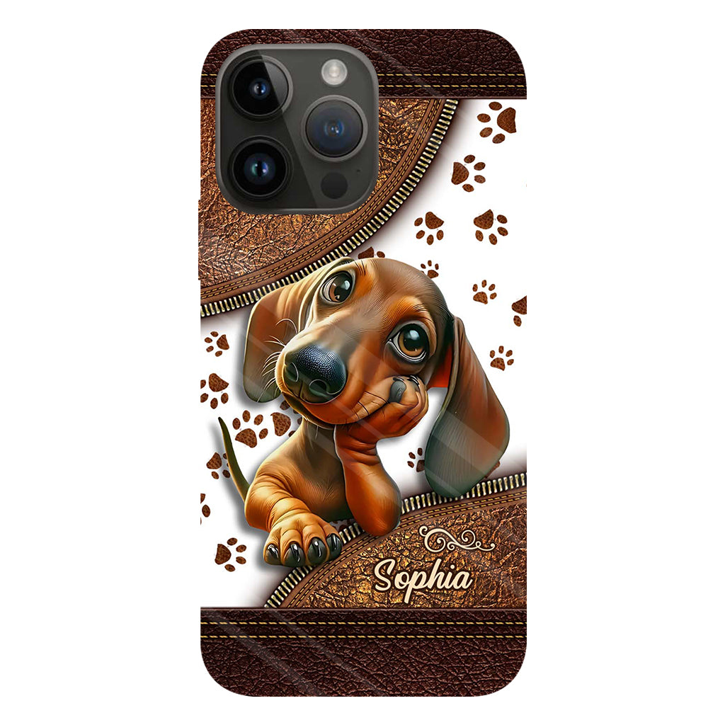 Cute Dachshund - Personalized Dog Full Print Phone Case