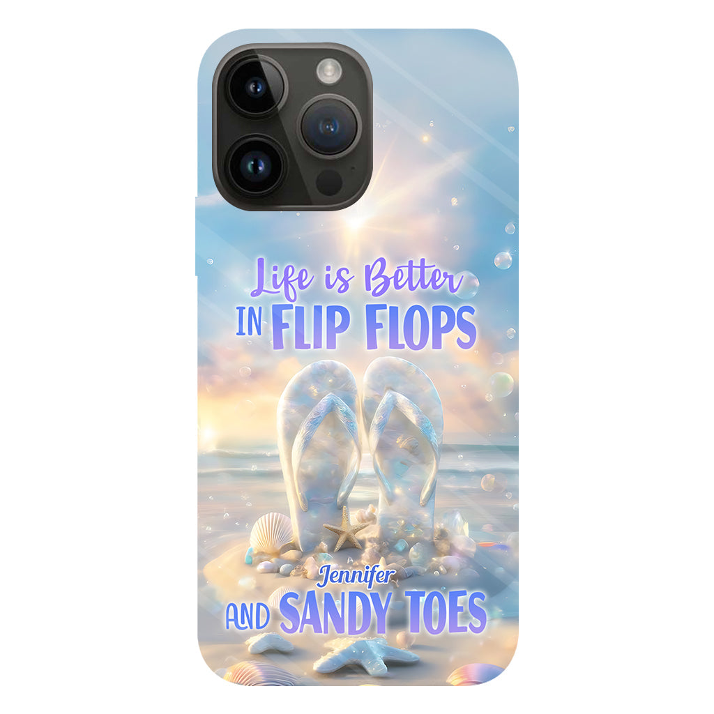 Life Is Better With Flipflops - Personalized Sea Lover Full Print Phone Case