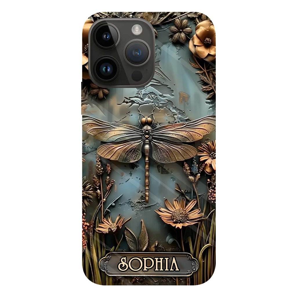 Wunderschöne Libelle, Schmetterling, Kolibri – personalisierte Handyhülle mit Gartenmotiven und Vollbilddruck
