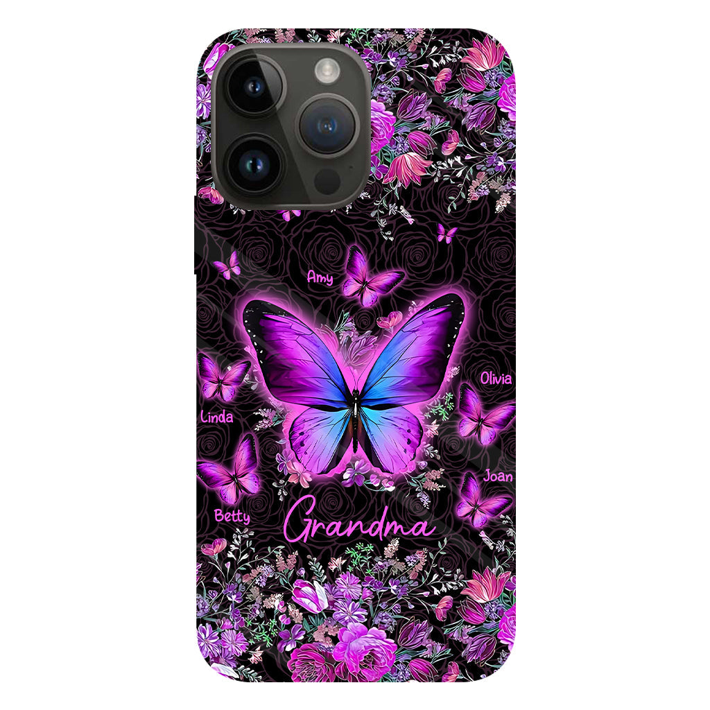 Grandma's Butterflies - Personalized Grandma Full Print Phone Case