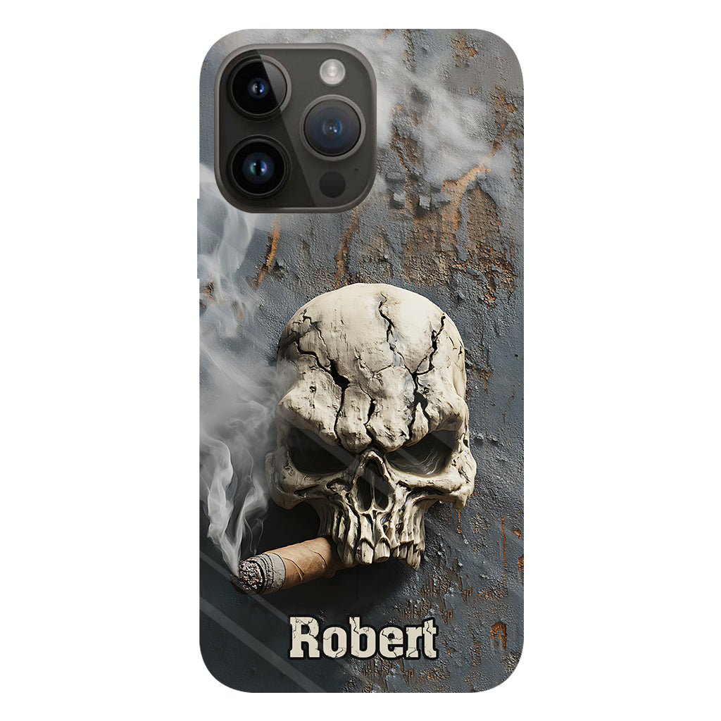 Skull Cigar - Personalized Skull Full Print Phone Case