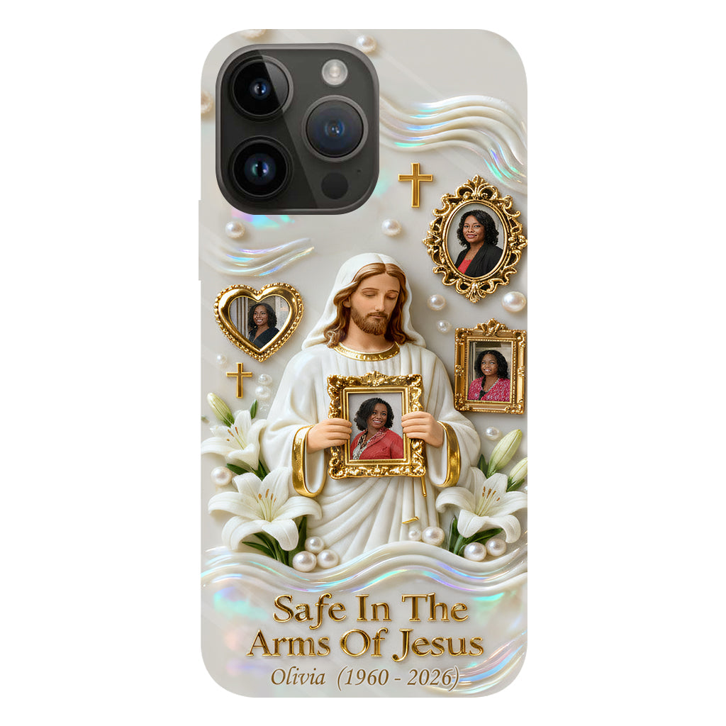 Save In The Arms Of Jesus - Personalized Memorial Full Print Phone Case