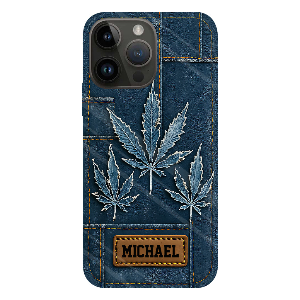 Distressed Denim Marijuanas - Personalized Weed Full Print Phone Case
