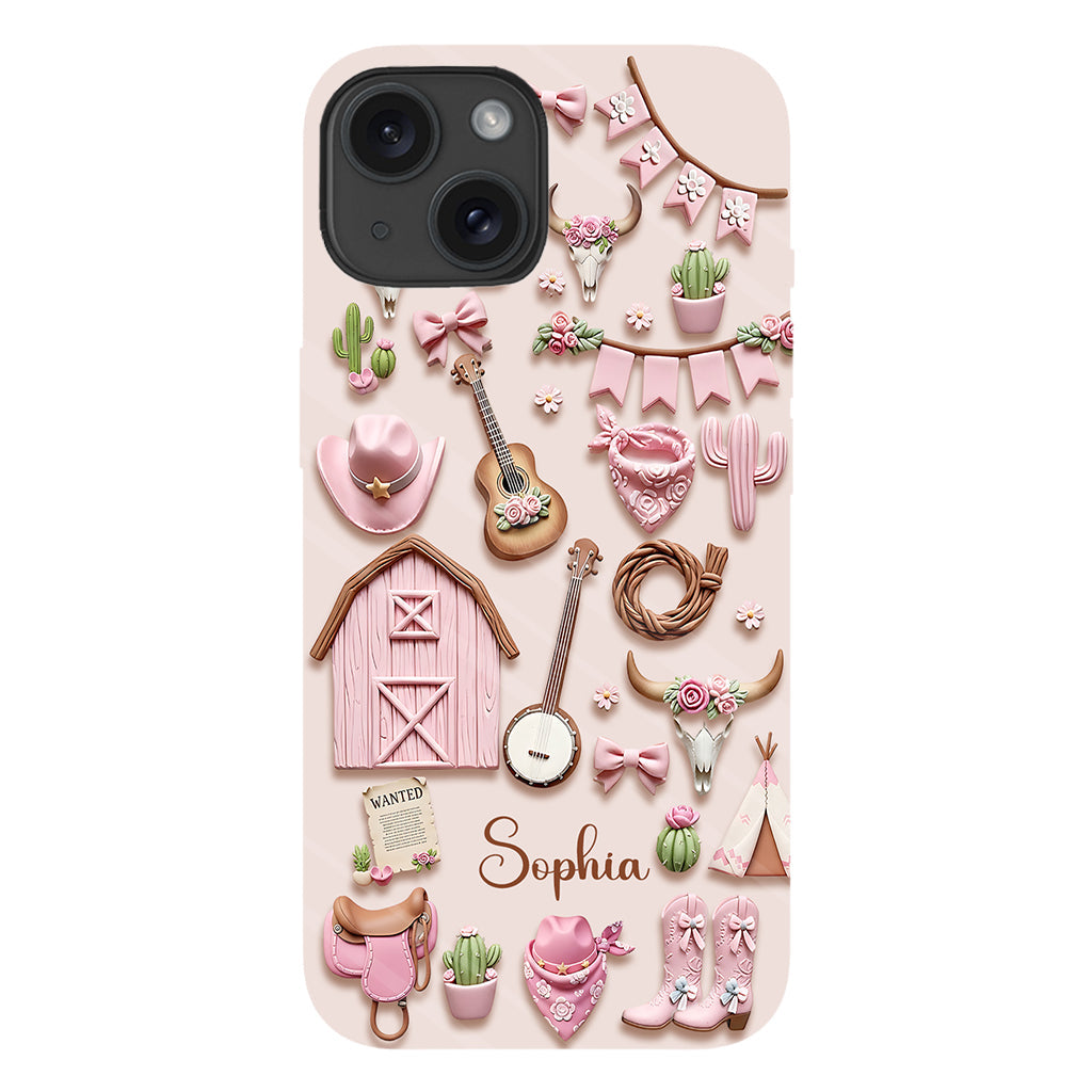 Pink Cowgirl - Personalized Cowgirl Full Print Phone Case
