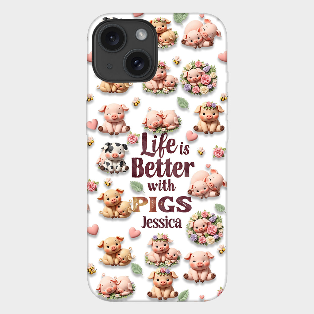Just A Girl Who Loves Pigs - Personalized Pig Lover Full Print Phone Case