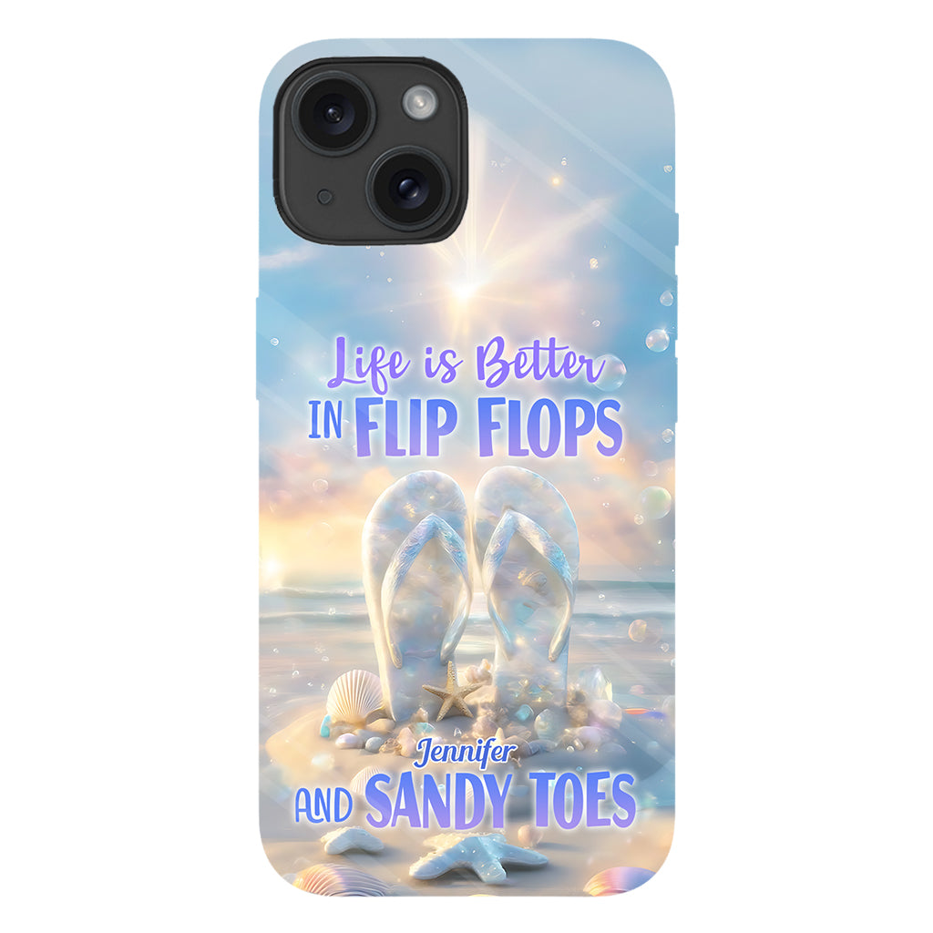 Life Is Better With Flipflops - Personalized Sea Lover Full Print Phone Case