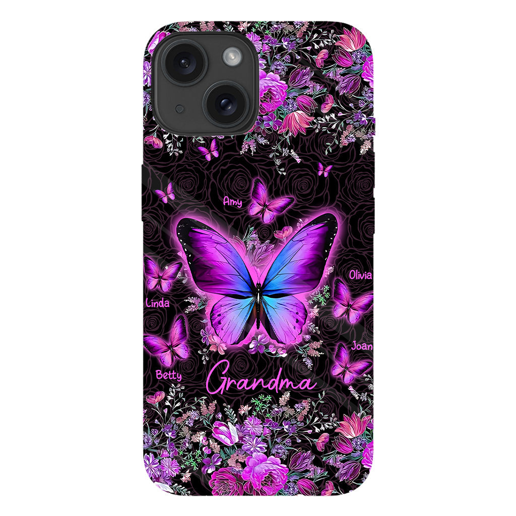 Grandma's Butterflies - Personalized Grandma Full Print Phone Case