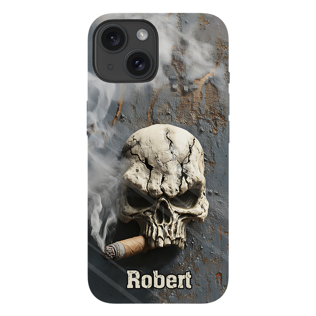 Skull Cigar - Personalized Skull Full Print Phone Case
