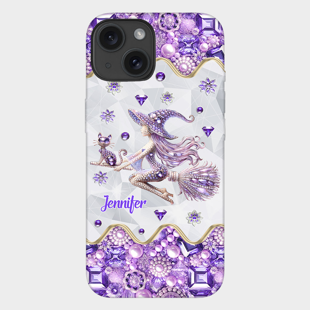 Witch And Broomstick - Personalized Witch Full Print Phone Case