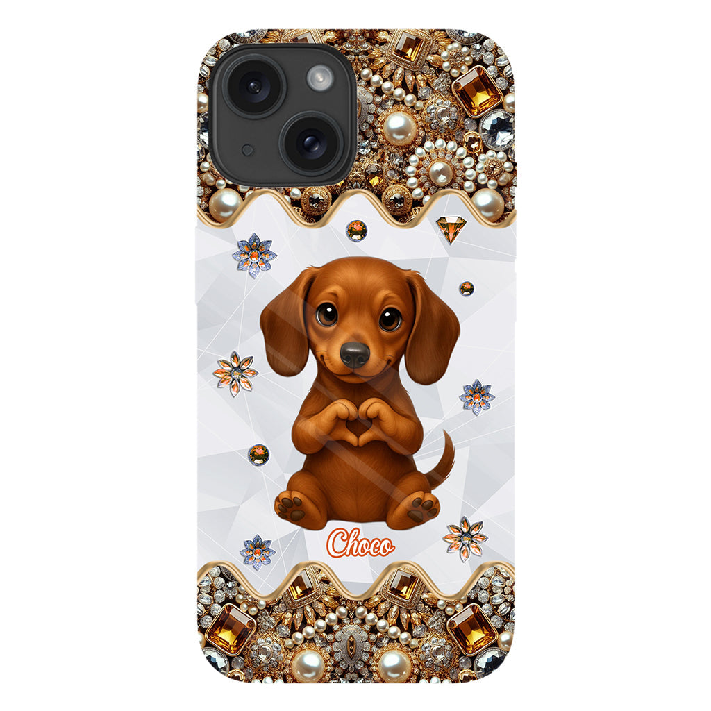 Puppy/ Kitty Makes Heart Hands - Personalized Dog Full Print Phone Case