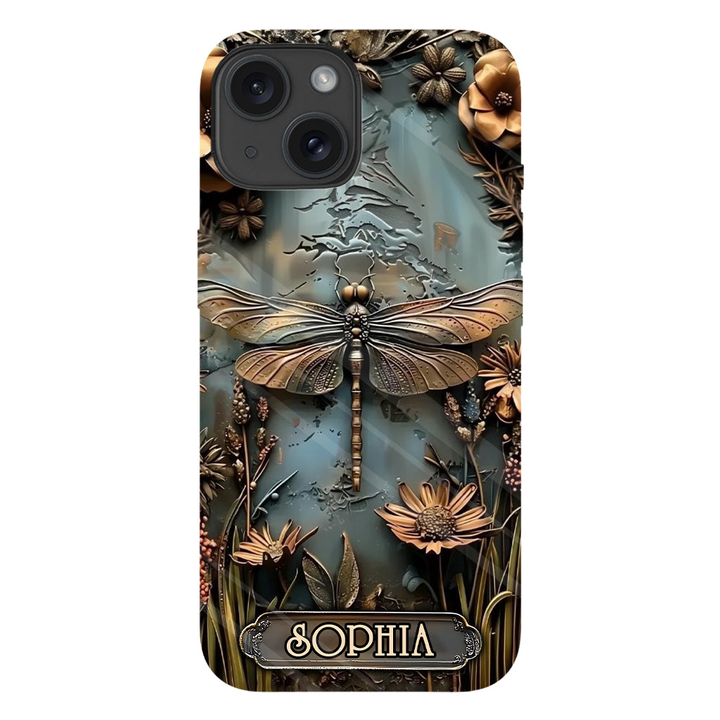 Wunderschöne Libelle, Schmetterling, Kolibri – personalisierte Handyhülle mit Gartenmotiven und Vollbilddruck