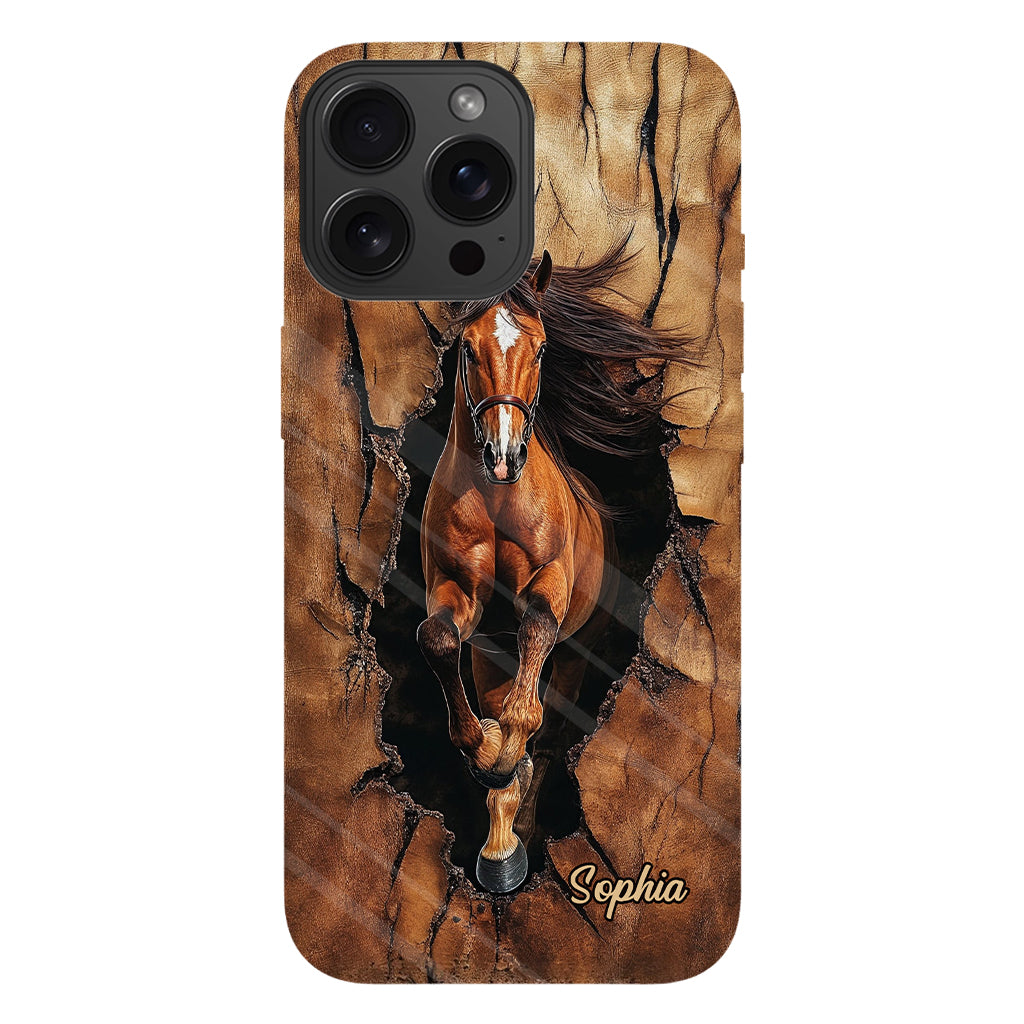 Handyhülle für Pferdeliebhaber mit personalisiertem Pferde-Vollbild