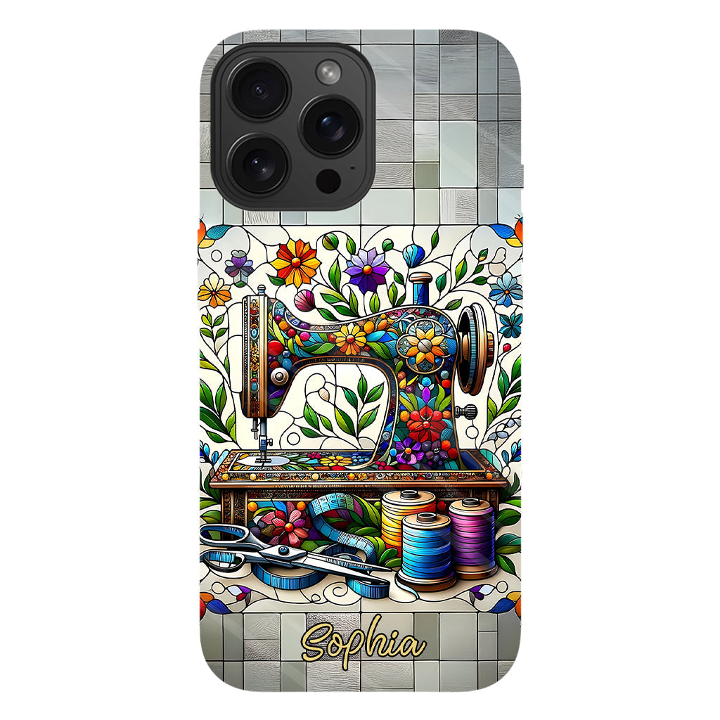 Ich liebe Nähen – Personalisierte Handyhülle mit Nähmotiv
