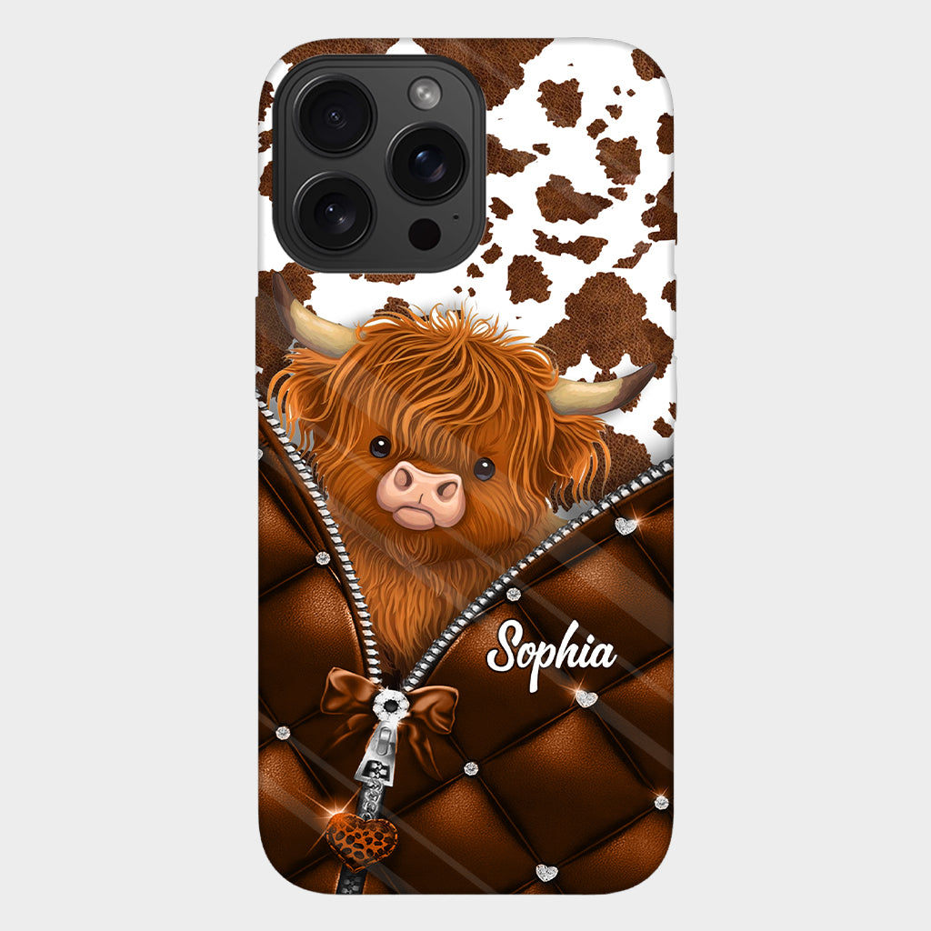 Cute Highland Cow - Personalized Highland Cow Full Print Phone Case