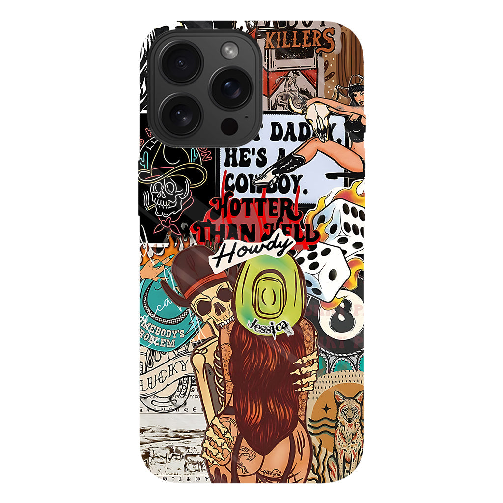 Howdy Cowgirl – Personalisierte Handyhülle mit Cowgirl-Vollbild