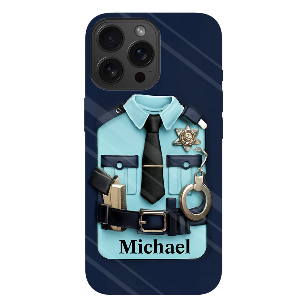 Officer, Police Uniform, Badge and Handcuffs - Personalized Police Officer Full Print Phone Case