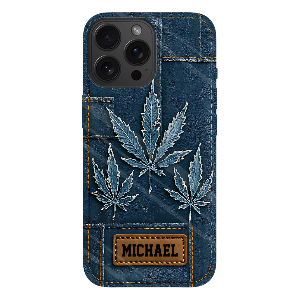 Distressed Denim Marijuanas - Personalized Weed Full Print Phone Case