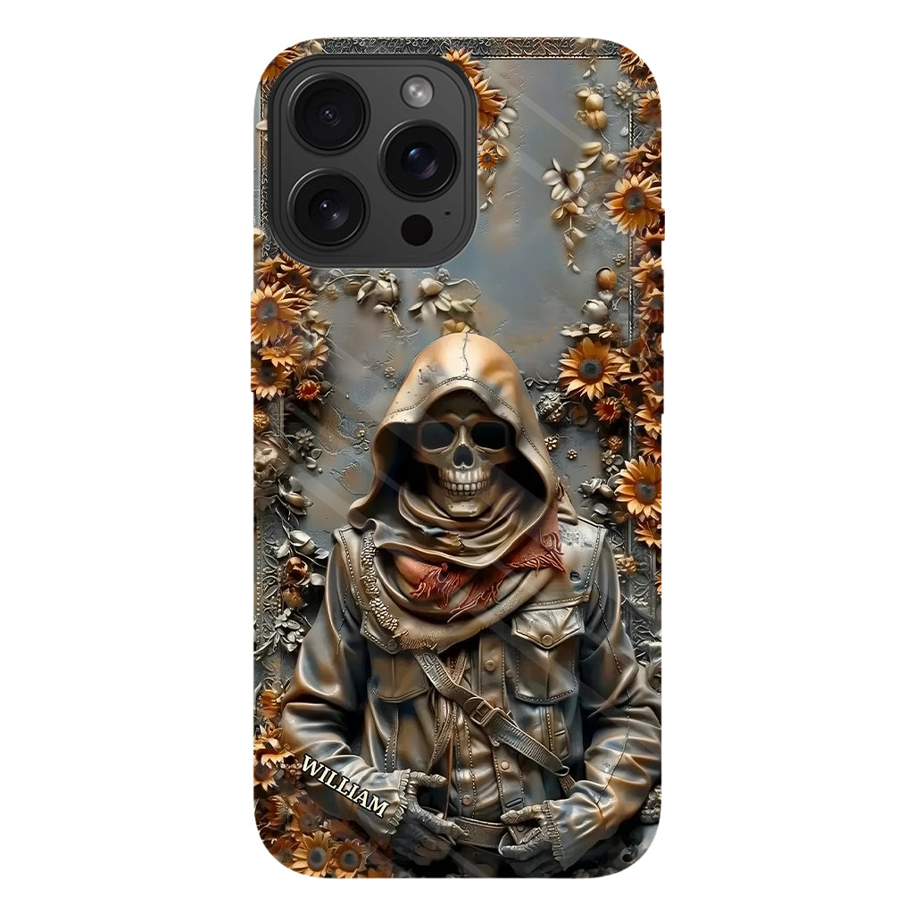 Vintage-Totenkopf – Personalisierte Handyhülle mit Totenkopf-Vollbild
