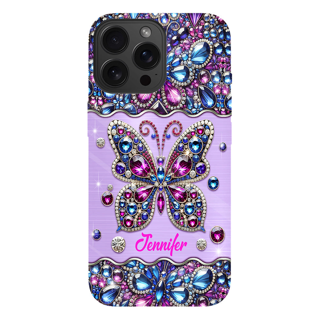 Sparkle Butterfly - Personalized Butterfly Full Print Phone Case