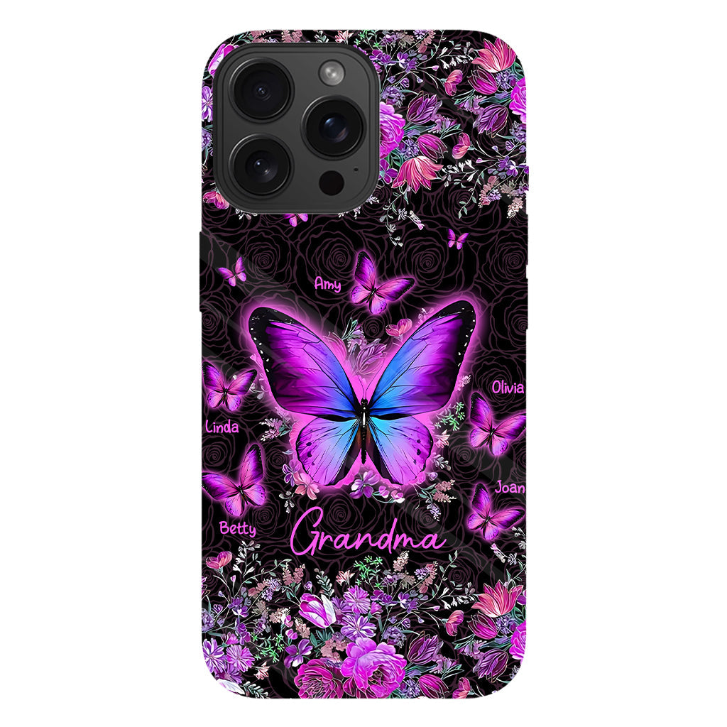 Grandma's Butterflies - Personalized Grandma Full Print Phone Case