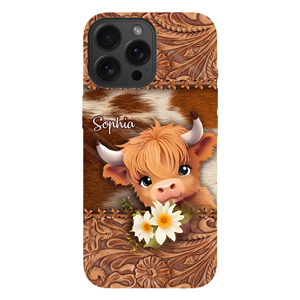 Cute Highland Cow - Personalized Full Print Phone Case