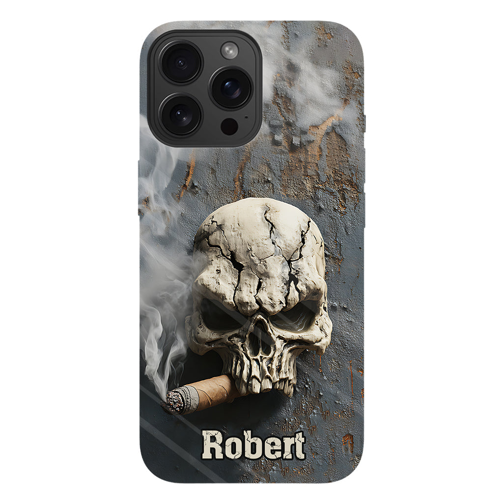Skull Cigar - Personalized Skull Full Print Phone Case