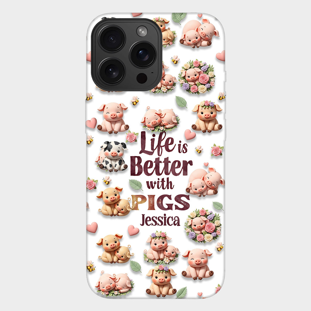 Just A Girl Who Loves Pigs - Personalized Pig Lover Full Print Phone Case