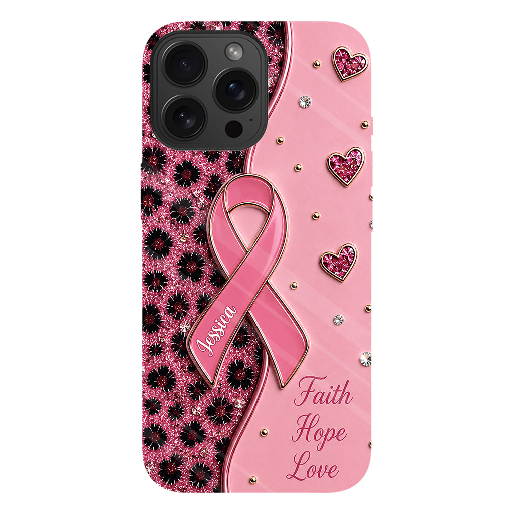Pink Ribbon - Personalized Breast Cancer Awareness Full Print Phone Case