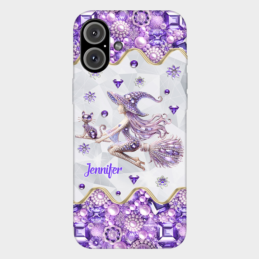 Witch And Broomstick - Personalized Witch Full Print Phone Case