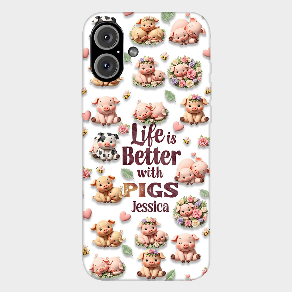 Just A Girl Who Loves Pigs - Personalized Pig Lover Full Print Phone Case