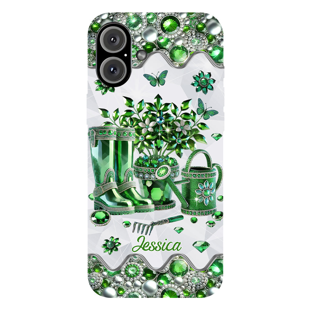 Einfach ein Mädchen, das Gartenarbeit liebt – Personalisierte Handyhülle mit Gartenmotiv