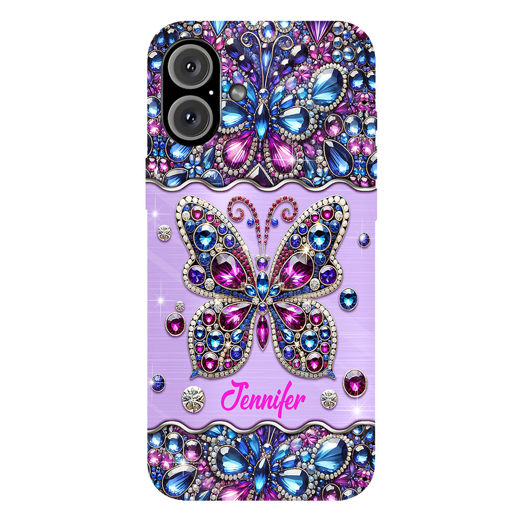 Sparkle Butterfly - Personalized Butterfly Full Print Phone Case